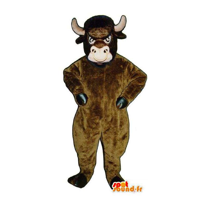 Brun bull maskot. bull drakt - MASFR007344 - Mascot Bull