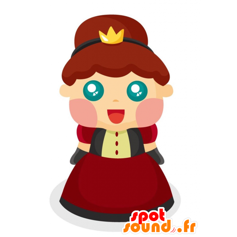 赤いドレスを着た女王のマスコット。プリンセスマスコット-MASFR029013-2D / 3Dマスコット
