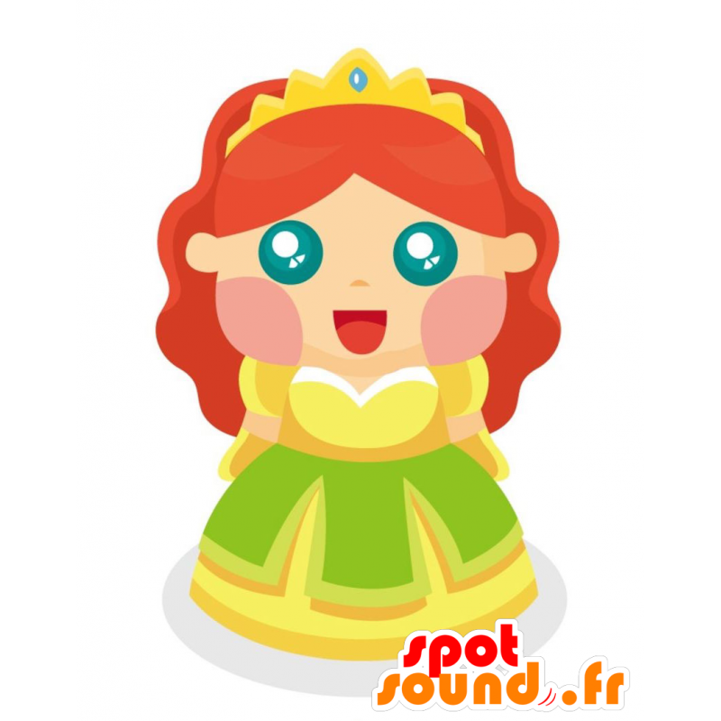 Mascotte de princesse habillée d'une robe jaune - MASFR029015 - Mascottes 2D/3D