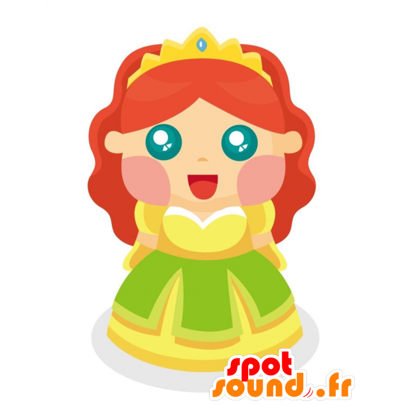 Princesa de la mascota vestida con un vestido amarillo - MASFR029015 - Mascotte 2D / 3D