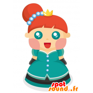 Mascotte Queen con un abito blu. bambola mascotte - MASFR029016 - Mascotte 2D / 3D