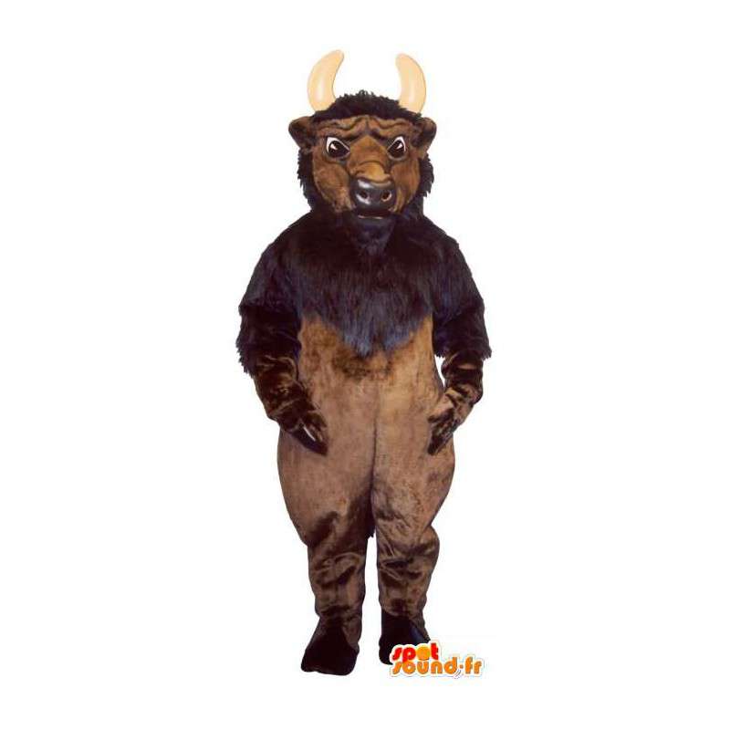 Costume de buffle marron et noir. Costume de buffle - MASFR007345 - Mascotte de Taureau