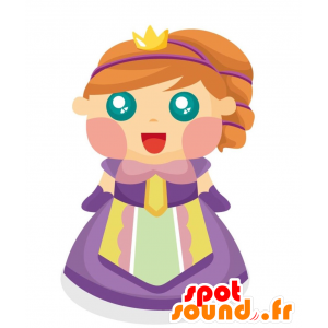 Mascotte de princesse rousse. Mascotte de poupée, de reine - MASFR029018 - Mascottes 2D/3D
