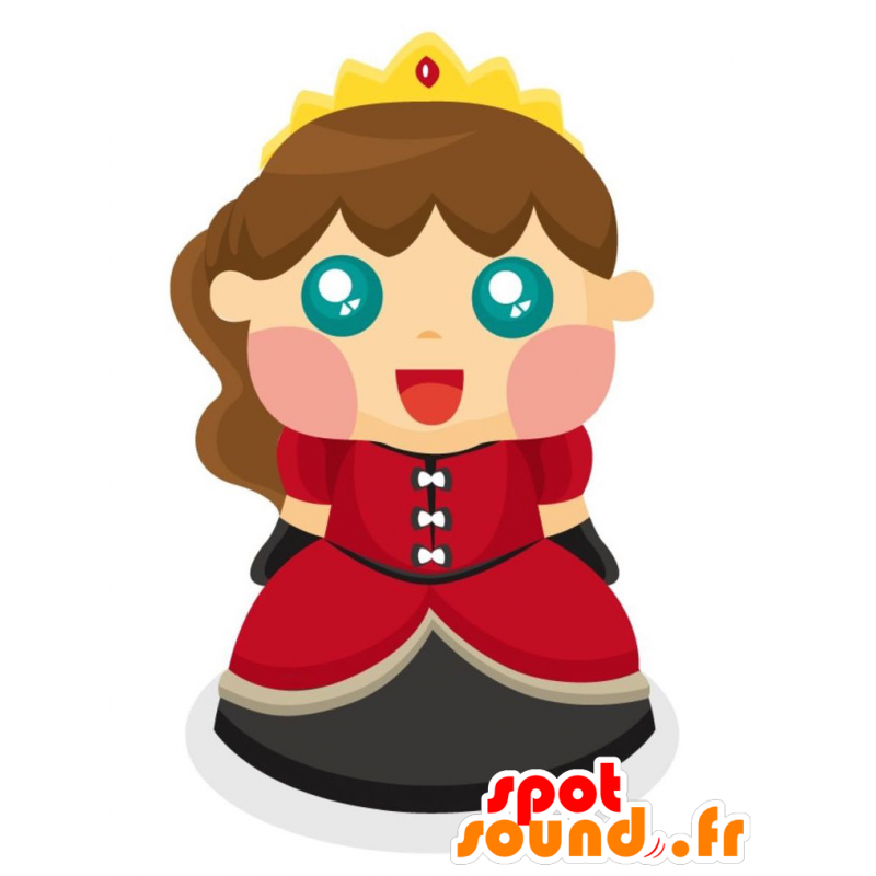 Princess Mascot med blå øyne. Queen Mascot - MASFR029020 - 2D / 3D Mascots