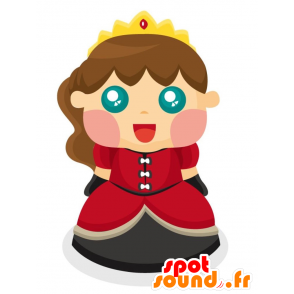 Mascotte de princesse aux yeux bleus. Mascotte de reine - MASFR029020 - Mascottes 2D/3D