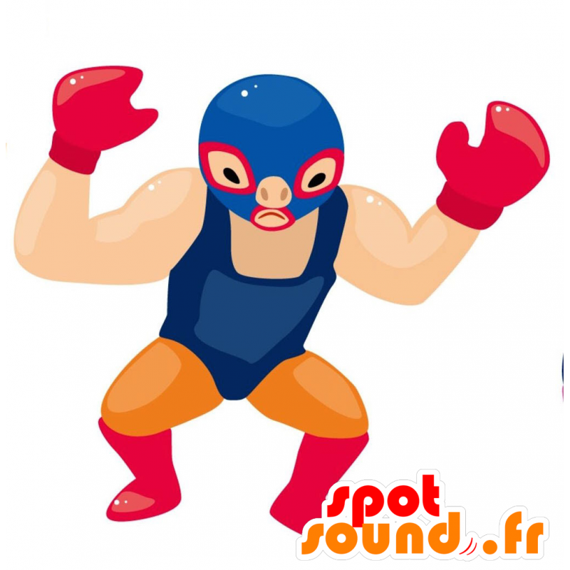 Wrestler maskot med en balaclava og en stram krop - Spotsound