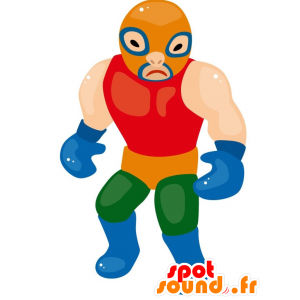 Mascota del luchador con una capucha y una derecha al cuerpo - MASFR029027 - Mascotte 2D / 3D