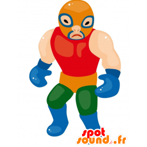 Wrestler maskot med en balaclava och en tät kropp - Spotsound