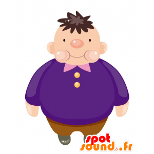 Boy Mascot lubben og smiler med store kinn - MASFR029030 - 2D / 3D Mascots