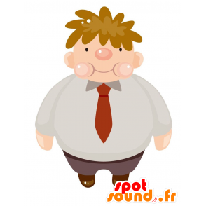 Mascotte d'homme dodu et souriant avec un costume cravate - MASFR029031 - Mascottes 2D/3D