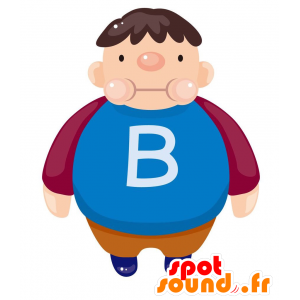 Mascotte de garçon obèse. Mascotte d'écolier - MASFR029035 - Mascottes 2D/3D