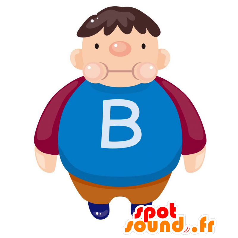 Mascote obeso menino. Mascot estudante - MASFR029035 - 2D / 3D mascotes