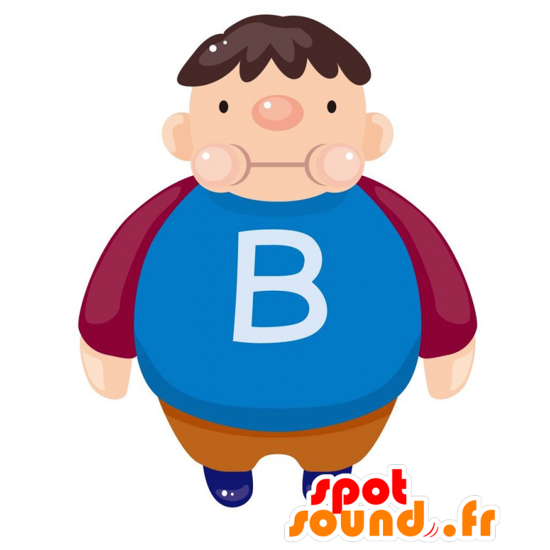 Zwaarlijvige jongen mascotte. Mascot schooljongen - MASFR029035 - 2D / 3D Mascottes