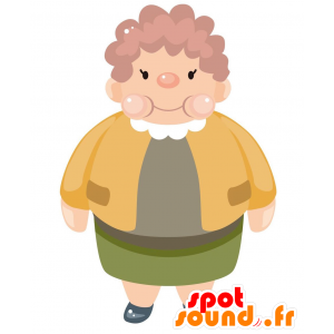 肥満女性のマスコット。祖母のマスコット-MASFR029037-2D / 3Dマスコット
