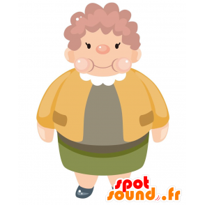 Mascotte de femme obèse. Mascotte de grand-mère - MASFR029037 - Mascottes 2D/3D