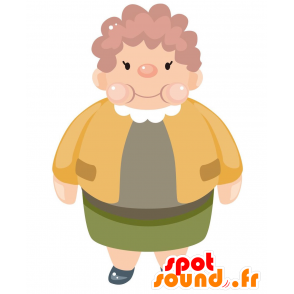 Mascot mulher obesa. avó Mascot - MASFR029037 - 2D / 3D mascotes