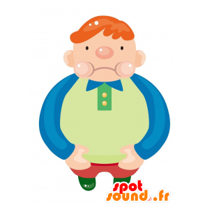 Mascotte rosso e ragazzo obeso. mascotte scolaro - MASFR029038 - Mascotte 2D / 3D