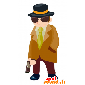Pistolero de la mascota. Bandit mascota, mafioso - MASFR029045 - Mascotte 2D / 3D