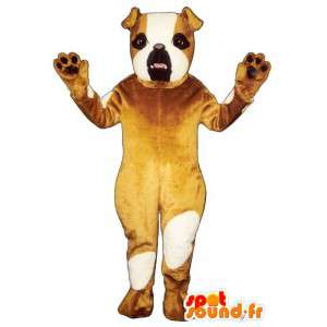 Mascotte de chien marron et blanc - MASFR007351 - Mascottes de chien