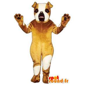 Mascotte de chien marron et blanc - MASFR007351 - Mascottes de chien