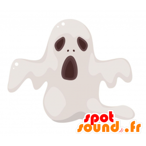 Bianco fantasma mascotte, realistico - MASFR029049 - Mascotte 2D / 3D