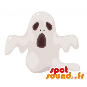 Mascotte de fantôme blanc, très réaliste - MASFR029049 - Mascottes 2D/3D