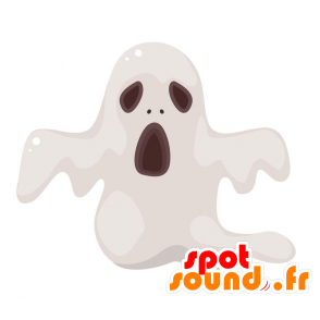 Bianco fantasma mascotte, realistico - MASFR029049 - Mascotte 2D / 3D