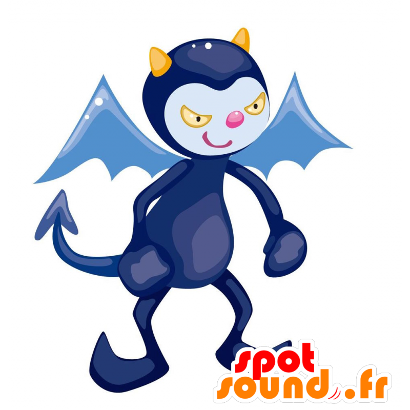 Mascotte de diablotin bleu avec des ailes - MASFR029051 - Mascottes 2D/3D