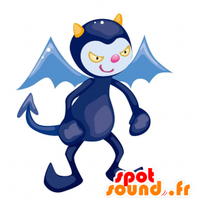Mascot blau imp mit Flügeln - MASFR029051 - 2D / 3D Maskottchen