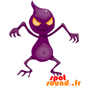 Mascota del monstruo púrpura con ojos de color naranja - MASFR029054 - Mascotte 2D / 3D