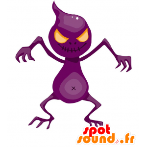 Paarse monster mascotte met oranje ogen - MASFR029054 - 2D / 3D Mascottes