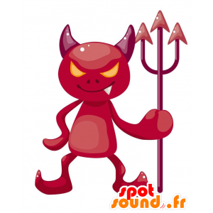 Mascotte de diable rouge aux yeux orange avec des cornes - MASFR029056 - Mascottes 2D/3D