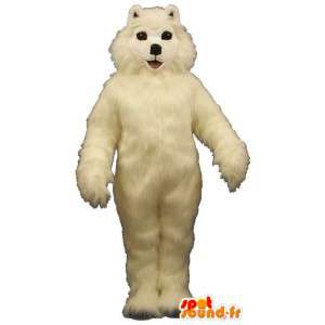 Mascote cão branco, todo peludo - MASFR007353 - Mascotes cão