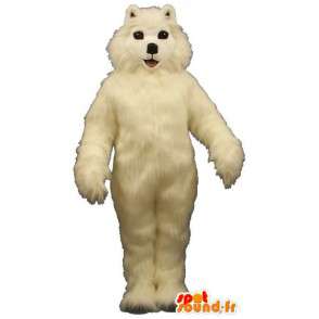 Mascote cão branco, todo peludo - MASFR007353 - Mascotes cão