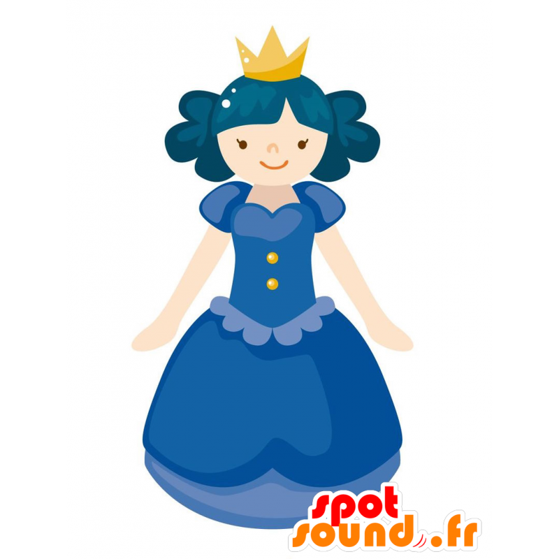 Mascot principessa blu. Regina mascotte - MASFR029060 - Mascotte 2D / 3D