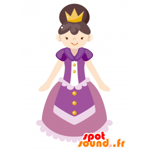 Mascotte de princesse majestueuse habillée en violet - MASFR029061 - Mascottes 2D/3D