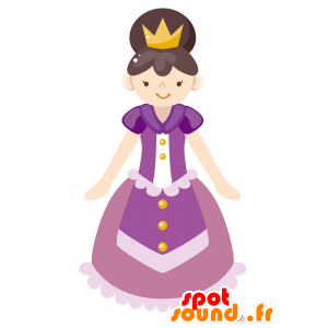 Princesa majestoso mascote vestida de roxo - MASFR029061 - 2D / 3D mascotes