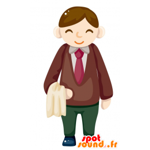 Man mascot costume tie with a friendly air - MASFR029066 - 2D / 3D mascots