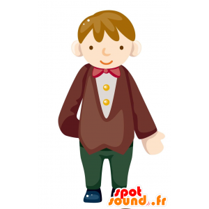 Μασκότ κομψό άνδρα σε ένα κοστούμι με παπιγιόν - MASFR029068 - 2D / 3D Μασκότ