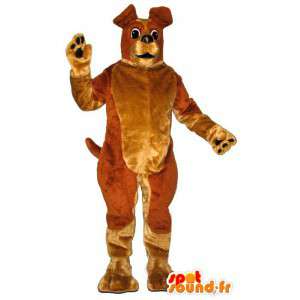 Mascotte de chien marron et jaune - MASFR007357 - Mascottes de chien