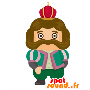 Μασκότ μεγαλοπρεπή βασιλιά μουστάκι με μια κορώνα - MASFR029077 - 2D / 3D Μασκότ