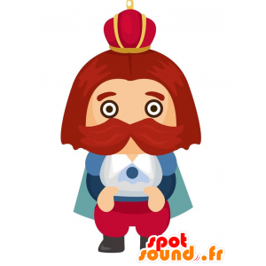 Król maskotka wąsy, z czerwonymi włosami - MASFR029078 - 2D / 3D Maskotki