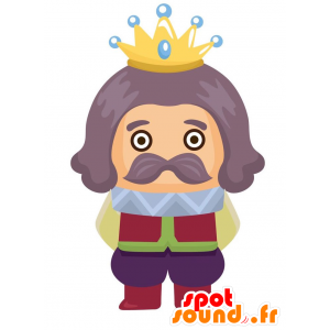 Koning mascotte grijs haar met een kleurrijke outfit - MASFR029079 - 2D / 3D Mascottes