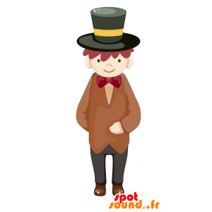Mascotte d'homme élégant avec un chapeau haut de forme - MASFR029084 - Mascottes 2D/3D