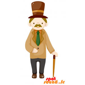 Mascot period man. butler mascot - MASFR029086 - 2D / 3D mascots
