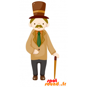 Mascot periode man. butler mascotte - MASFR029086 - 2D / 3D Mascottes