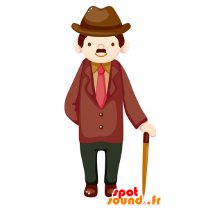 Gentleman mascot. Man mascot of time - MASFR029089 - 2D / 3D mascots