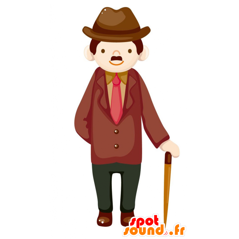 Gentleman maskot. Man Mascot periode - MASFR029089 - 2D / 3D Mascots