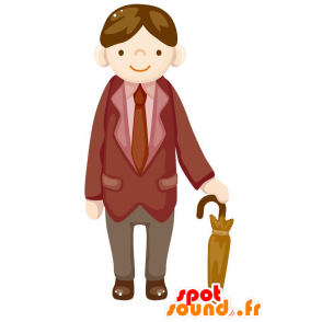 Gentleman mascotte. Man Mascot periode - MASFR029090 - 2D / 3D Mascottes