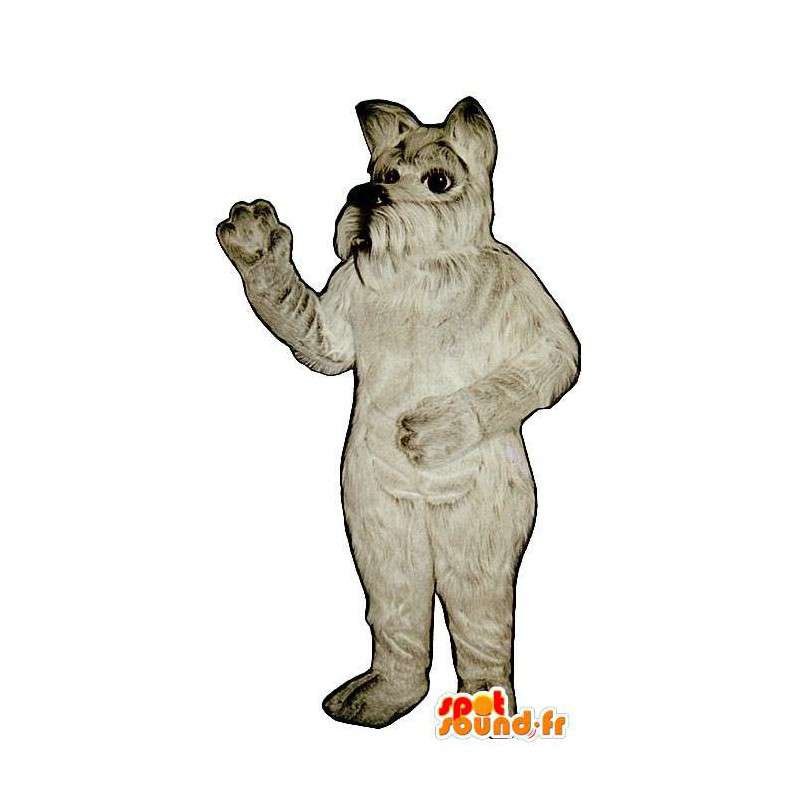 Cane mascotte di grigio, peloso. Scottish costume cane - MASFR007360 - Mascotte cane